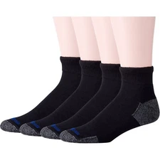 MediPeds Men's NanoGLIDE® Quarter Cushion Socks Large 4 pairs mens shoe 7-12