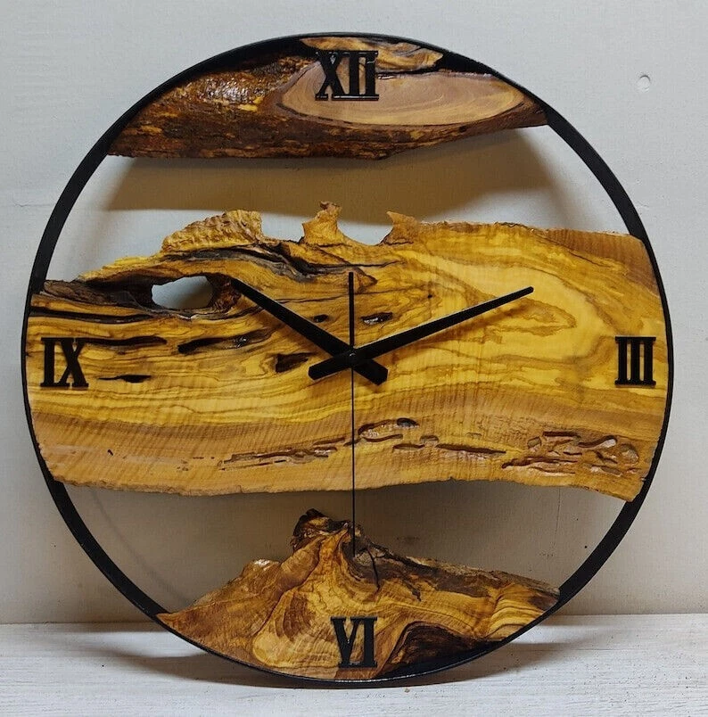 New Stylish looking Olive Wood Wall Clock Wooden Handmade Home Decorative Gift - Image 4 of 4