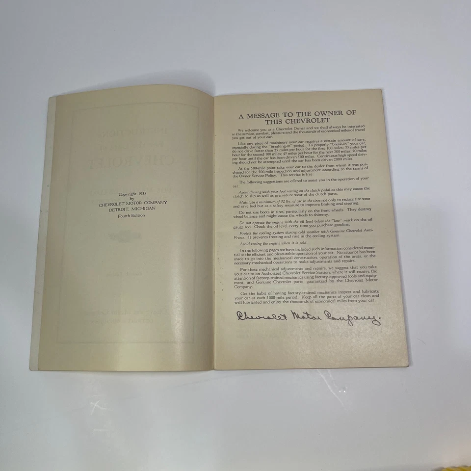 Instrucciones para el cuidado de tu Chevrolet 1935 - modelos Master Passenger Foto 3 de 4