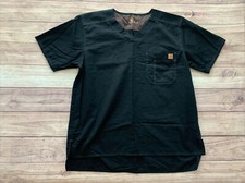 Men's Carhartt Black Short Sleeve Scrub Top Pullover Size Medium NICE