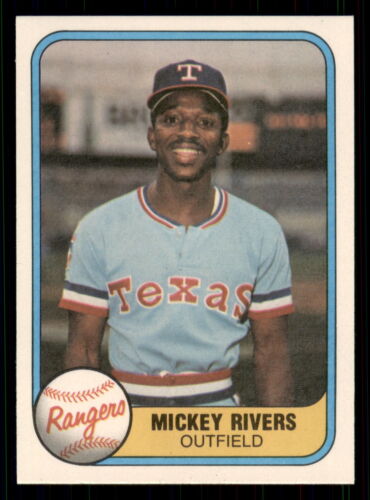 1981 Fleer Mickey Rivers #617  Texas Rangers - Afbeelding 1 van 2