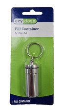 METAL Keychain Fob to Carry Pills or Nitroglycerin Tablet Bottle