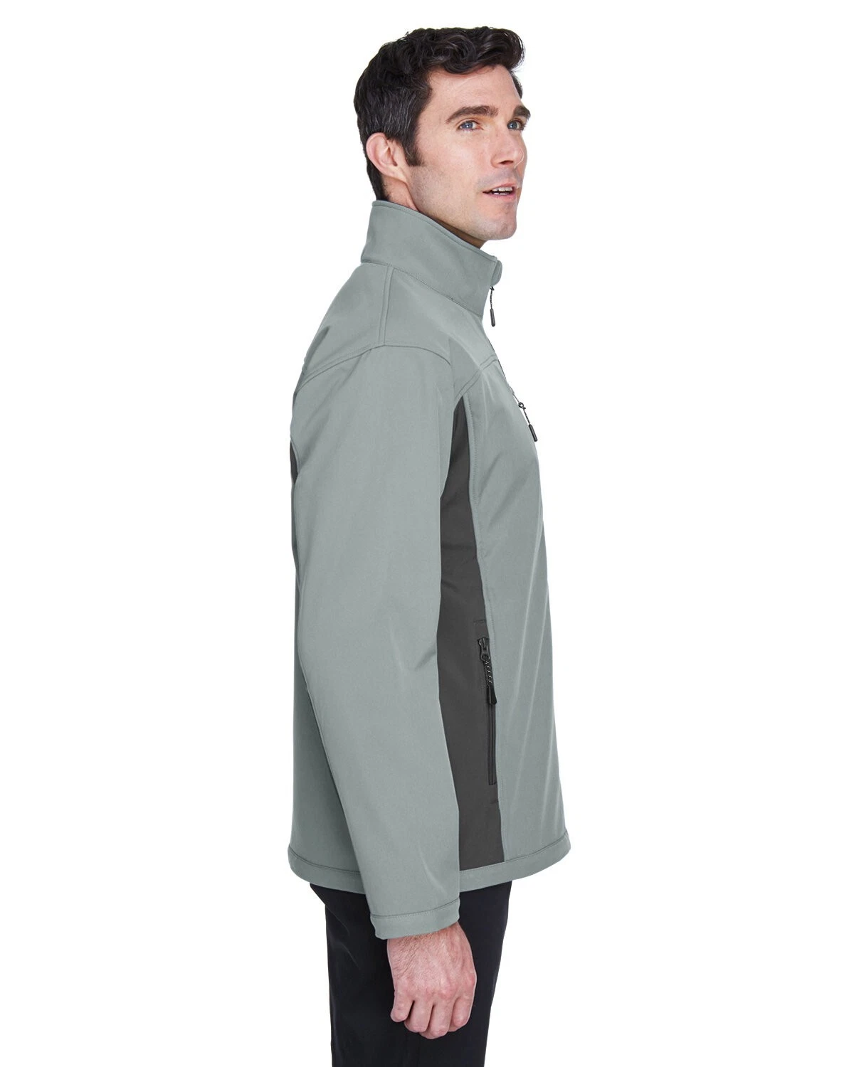 Grady White Screen Printed Devon & Jones Men's Soft Shell Colorblock Jacket - product detail image 7