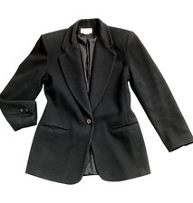 Vtg Field Manor Sz 6 Wool Nylon Cashmere Lined Black Blazer Jacket 149p