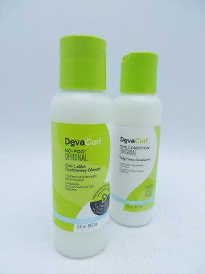 DEVA CURL NO POO ORIGINAL CLEANSER & ONE CONDITION 3 OZ TRAVEL SIZE!
