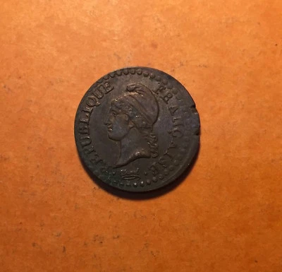 1 CENTIME L'AN 6 DIRECTOIRE Dupré 1797-1798 A PARIS FRANCE MONNAIE EN CUIVRE - Photo 1/2