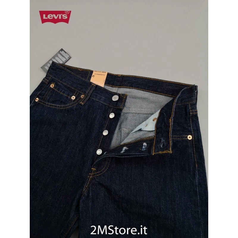 Jeans LEVI'S 501 Original Fit 501.01.01 Indigo Bleu Foncé Droit Vintage - Photo 4/4