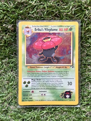 Pokémon TCG Erika's Vileplume Gym Heroes 5/132 Holo Unlimited Holo