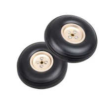 1 Pair 1/2/3/4/5/2.25/3.5/3.75 inch PU Wheels w/Golden Aluminum Hub for RC Plane