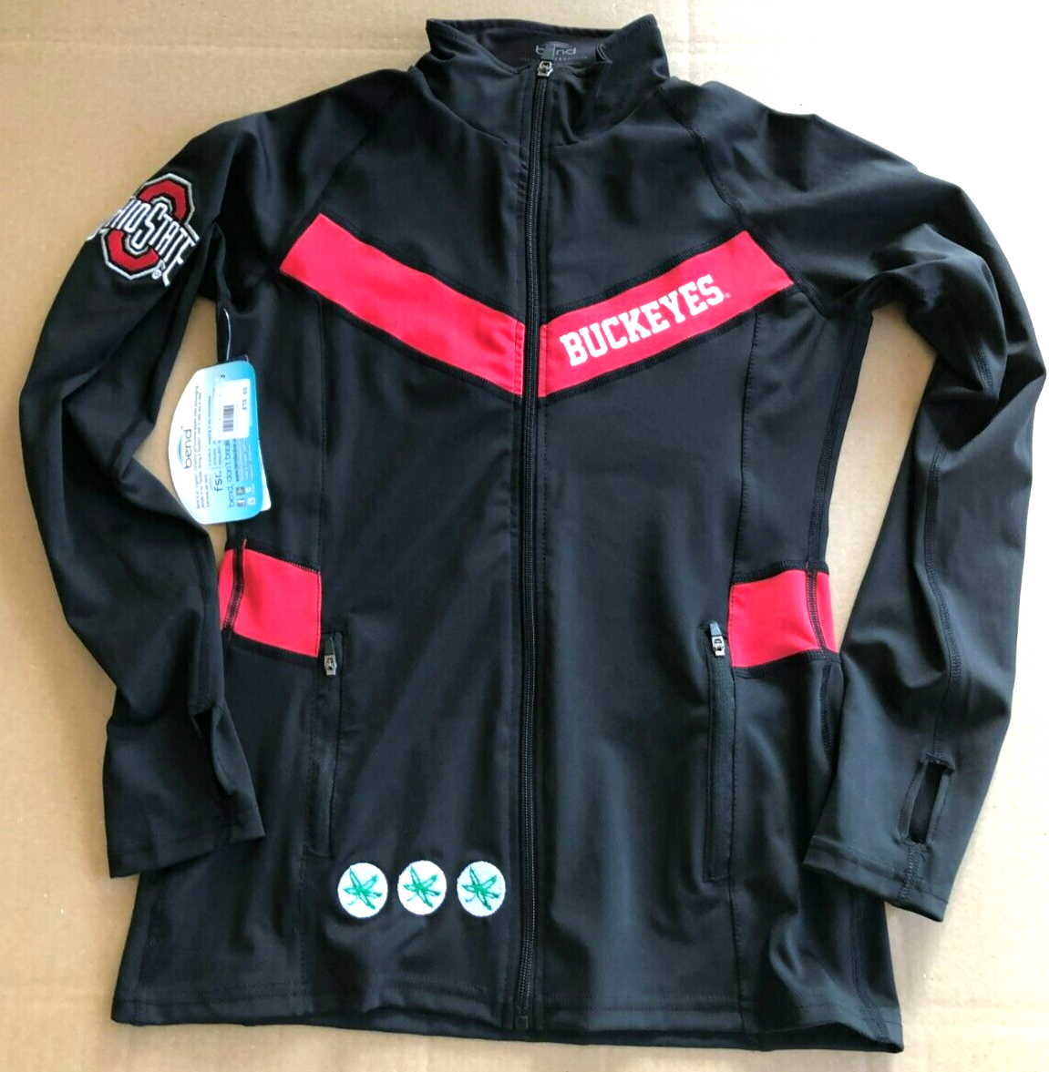 The Ohio State University Buckeyes Black/Red Panel Jacket Womens XL New NWT