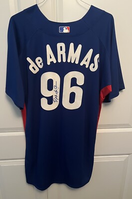 Roly deArmas Philadelphia Phillies 2010 Road Batting Practice Jersey Signed