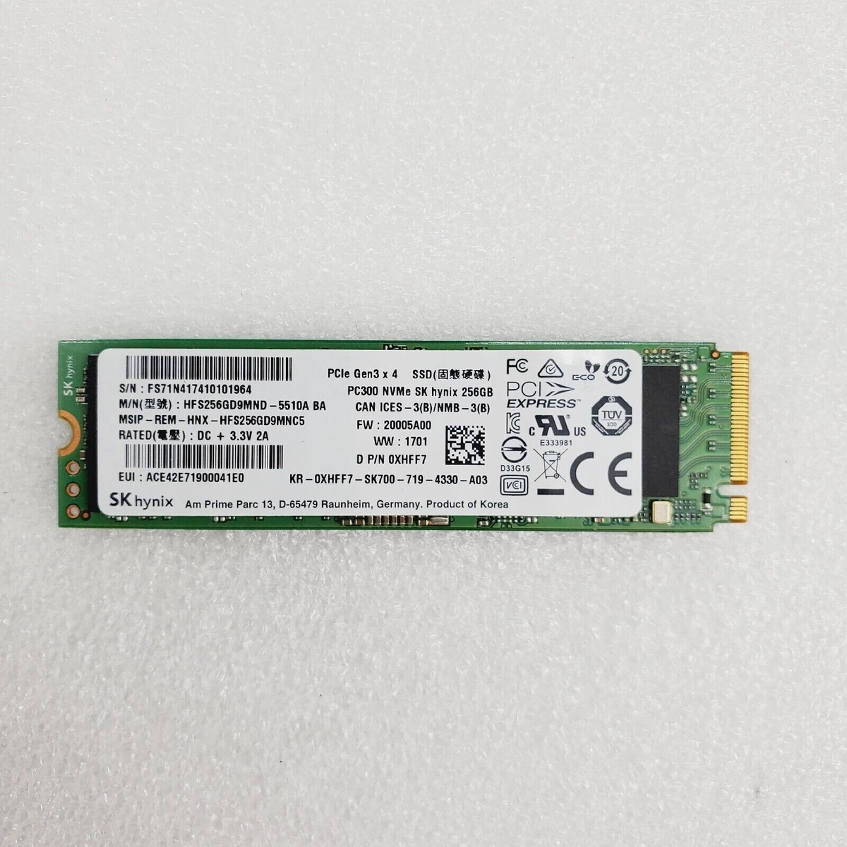 Pc300 nvme sk hynix 256gb sale