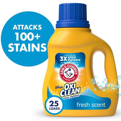 ARM & HAMMER Plus OxiClean Stain Fighter Liquid Laundry Detergent, 32.5 oz