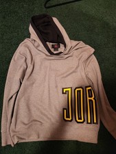 Mens Nike Jordan Grey Hoodie Sweatshirt Size ...