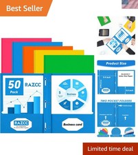 Two Pocket Folders, 50 Pack Two Pocket Folders with Prongs, 3 Prong Folders F...