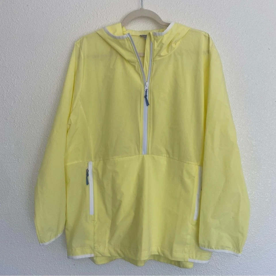 Pullover T by Talbots Nuevo Talla XL Amarillo Media Cremallera Anorak Resistente al Agua Defecto Foto 3 de 4
