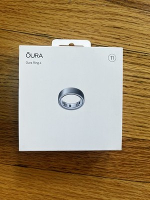 Oura Ring 4 Brushed Silver Size 11 Smart Health Sleep Tracker, Open Box, New