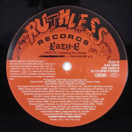 EAZY-E Switchez RUTHLESS 12" NM m - Picture 2 of 2