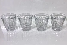 Set of 4 Duralex 9 Panel 6 oz Picardie Clear Glass Juice Glasses