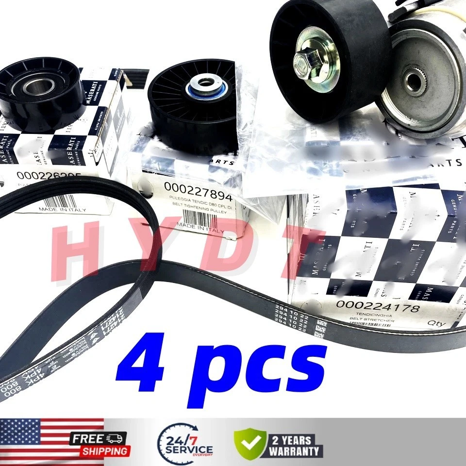 Kit de polea tensora de correa genuina de 4 piezas para Maserati Quattroporte GranTurismo GC Foto 2 de 4