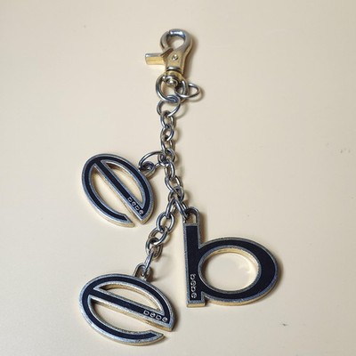 Bebe Keychain Bag Charm Womens Purse Accessory Silver Letter Gift