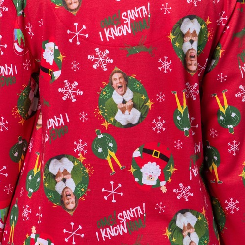 Elf The Movie Women's Santa's Coming! Christmas Tossed Sleep Pajama Set - Picture 3 of 4