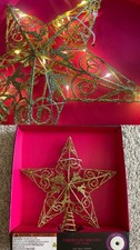 NEW Christian Siriano NY Lighted Holiday Christmas Tree Topper Gold w/ Glitter