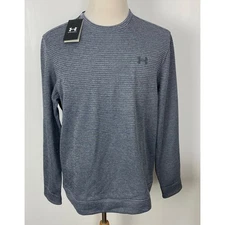 NEW Under Armour Golf Storm Sweater Fleece stripe performance crewneck pullover
