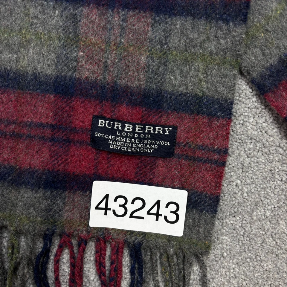 Bufanda Burberry London 64x10 pulgadas rosa a cuadros Nova lana de cachemir hecha en Inglaterra Foto 3 de 4