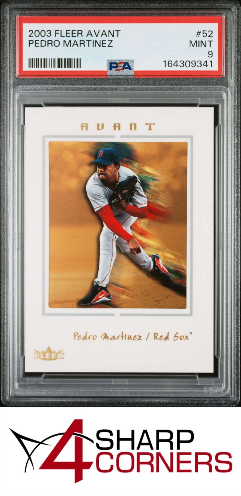 2003 FLEER AVANT #52 PEDRO MARTINEZ RED SOX HOF POP 6 PSA 9