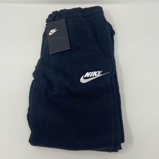 Nike Boys Club Fleece Jogger Pants Black/White Size Small