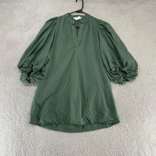 Pomander Place Dress Womens Medium Green Puff Sleeve Astrid Popover Tuckernuck