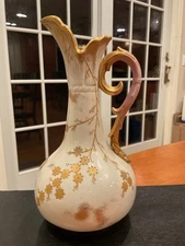 Rare Antique Mayer & Marsh Early American Belleek Ewer Pitcher Vase - READ