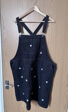 Plus Size 24 TU dark Denim Dress daisies embroidered NWOT