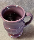 Longaberger Woven Tradit Eggplant Purple Pottery Latte Mug Coffee Cup 5.25" Tall — photo 3