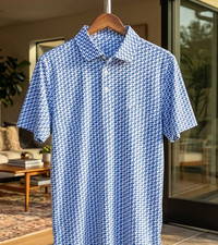    Rhoback Kentucky Wildcats White Blue Polo Elite Performance Moisture Wicking