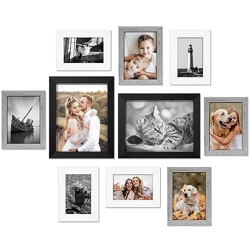 Picture Frames Set for Wall Gallery - 10 Pack Assorted Color Modern Wooden - Picture 2 of 7