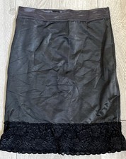 Vtg Flexees Black Mini Shapewear Girdle Panti Slip Skirt 6850 Size L-30 USA Made