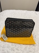Goyard Black MM Jouvence Toiletry Wash Clutch Bag