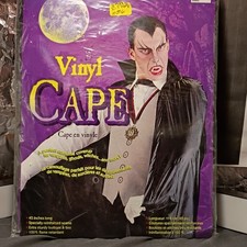 Paper Magic Black Vinyl Vampire Cape Adult Unisex Fire Retardant