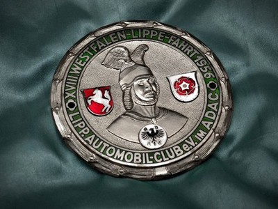Old Germany badge Westfalen rally 1956 Plakette Plaque Mercedes Borgward  #44