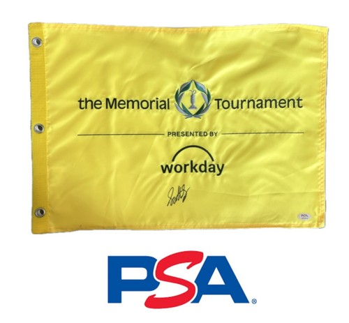 Scottie Scheffler Signed Memorial Tournament Pin Flag Autographed PSA/DNA COA
