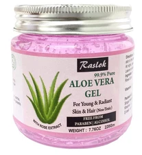 Organic Aloe Vera Gel with Rose – Pure Natural Moisturizer for Face, Skin & Hair