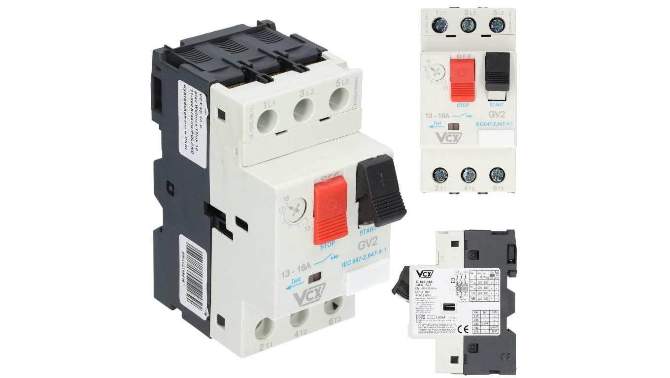 Motor Switch 13-18A 3P 6kV 230/400V Termik GV-2 GV2