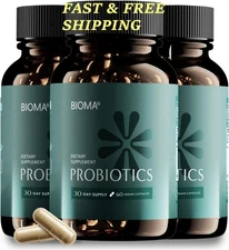 NEW BIOMA Probiotics Digestive Health Gut Support for Men & Women 60 Capsules