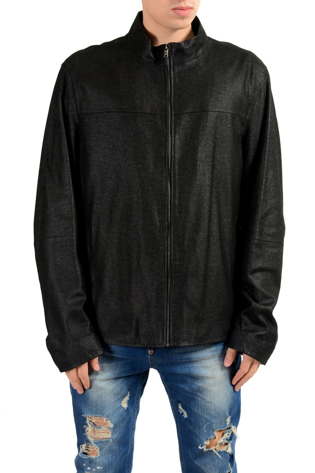 Мужская куртка Hugo Boss Dalmin из 100 кожи черного цвета на молнии US 2XL IT 56 101890₽