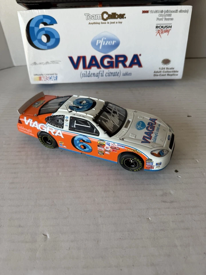 Serie de propietarios calibre equipo 1/24 2005 #6 Mark Martin Viagra naranja autografiado Foto 4 de 4