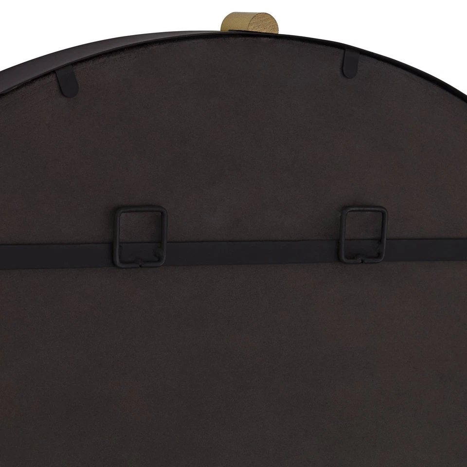 Uttermost Ronson 34" Gold and Matte Black Round Wall Mirror - Image 4 of 4