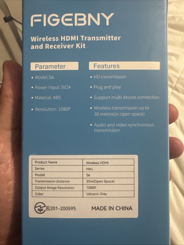 Wireless HDMI Transmitter and Receiver FIGEBNY Wireless HDMI Extender S6 Newest - Picture 4 of 5