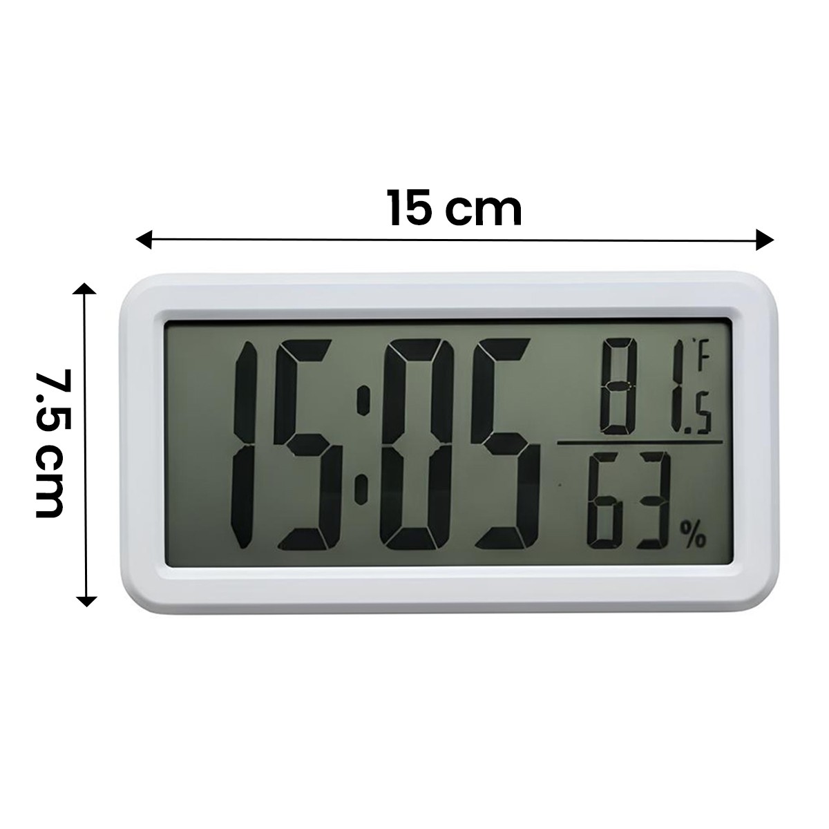 Réveil digital blanc compact pour table de chevet et bureau - 4